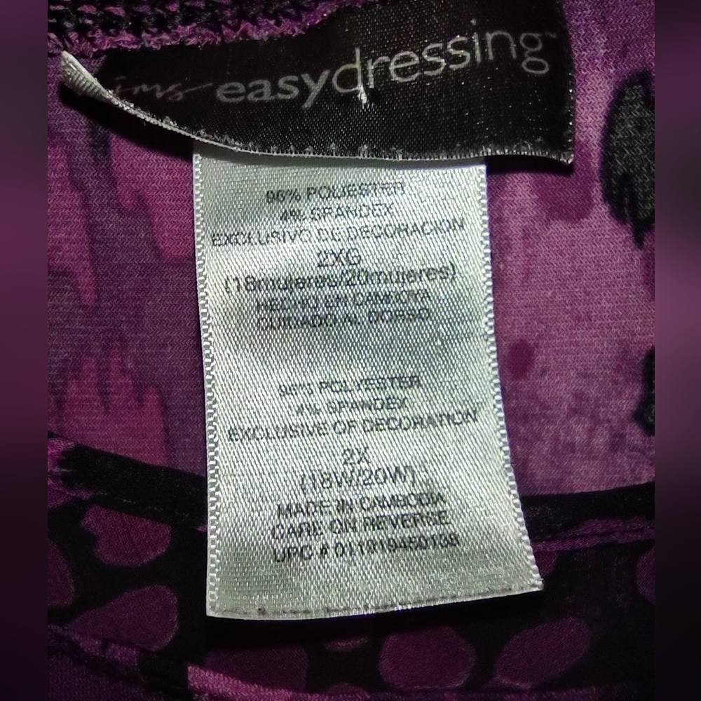 Plus Size Magenta & Black Exotic Print Blouse - Picture 7 of 11